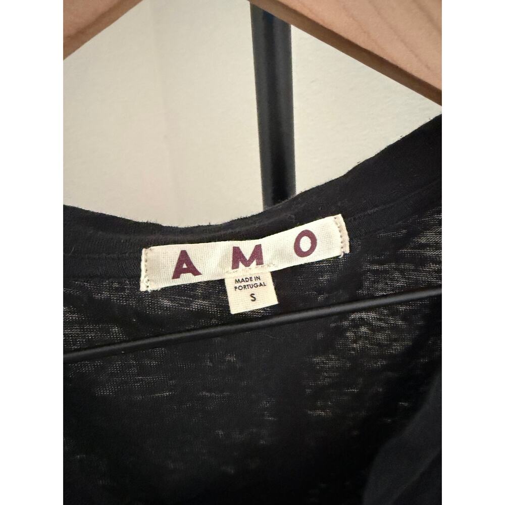 New Amo SWEETNESS V-NECK IN BLACK burnout shirt tshirt sz S small $150 - Picture 4 of 5